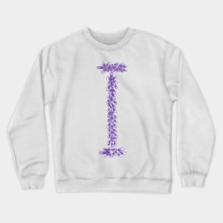 Lavender Letter I Hand Drawn in Watercolor and Ink Crewneck Sweatshirt